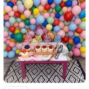 Dollhouse Mini Colorful Balloon Party Accessories Table not included